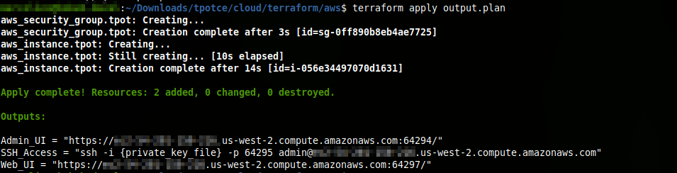 terraform_apply_output An Introduction to T-POT: The All-in-One Honeypot Solution
